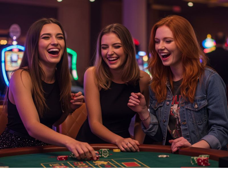 Girls enjoying live casino games at MWPlay888.net