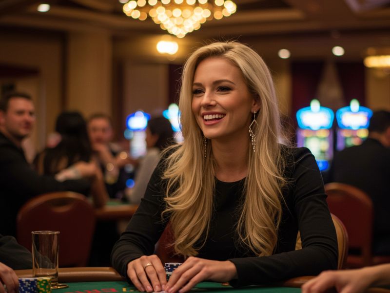 Happy young woman enjoying casino games using PayMaya in legal gambling sites