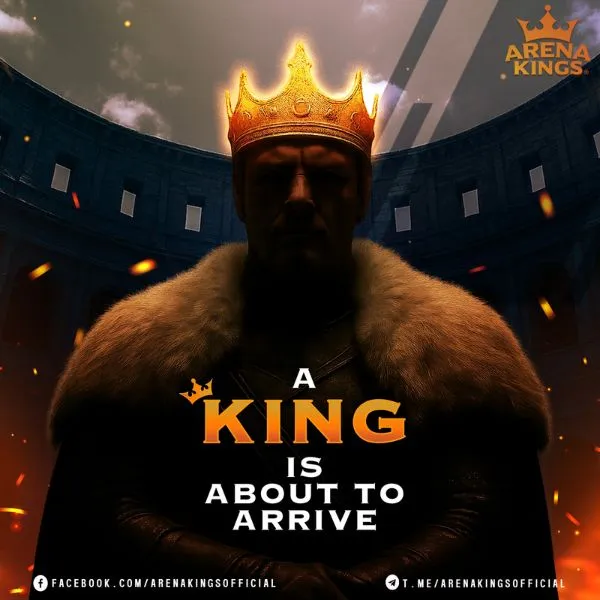 About us at ArenaKings88 showcasing a king ready to thrive in a royal casino gaming arena