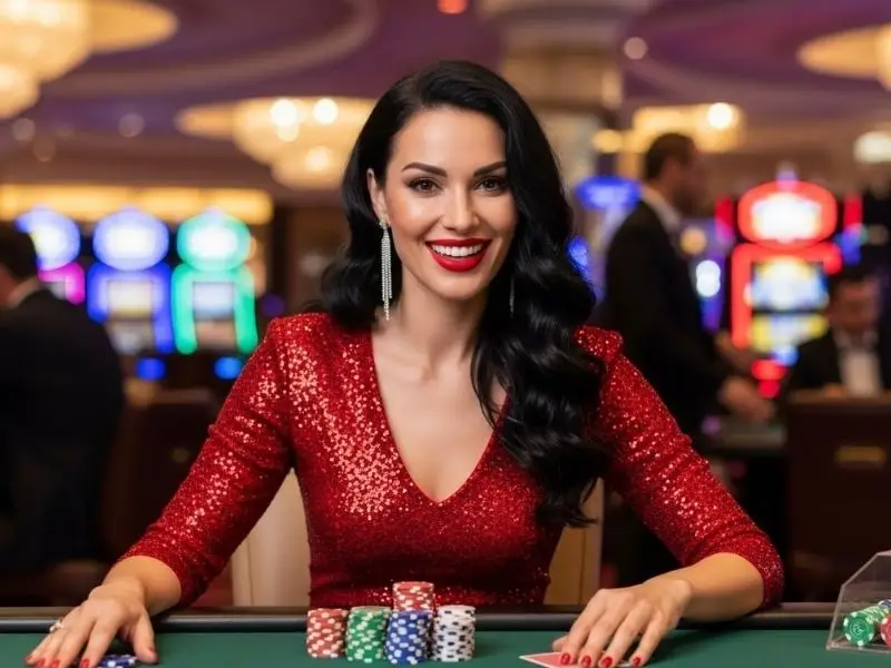 Happy guest enjoying casino table games at JB Casino