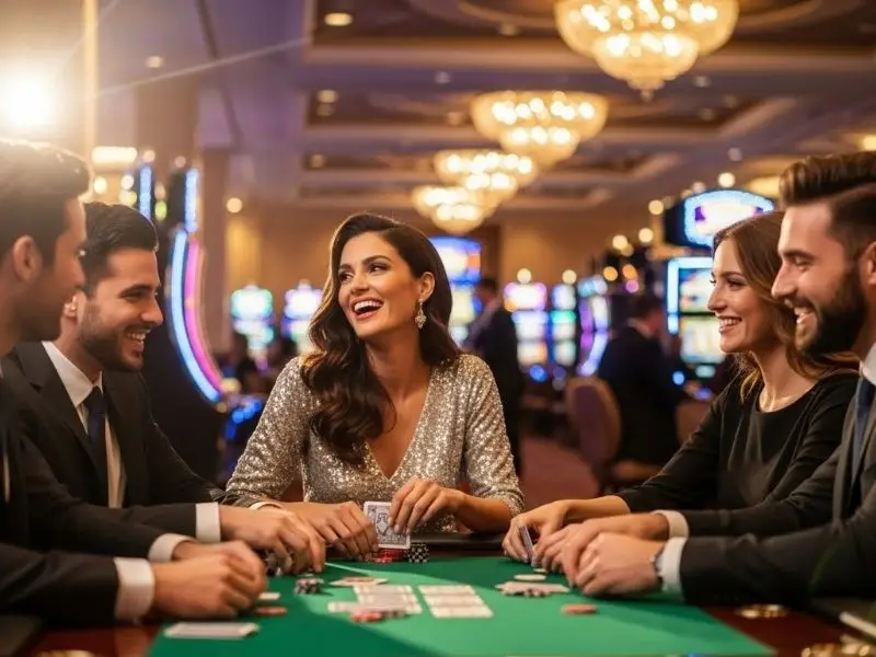 Happy friends playing table games together after logging in at TG777 Casino – tg777 casino login.