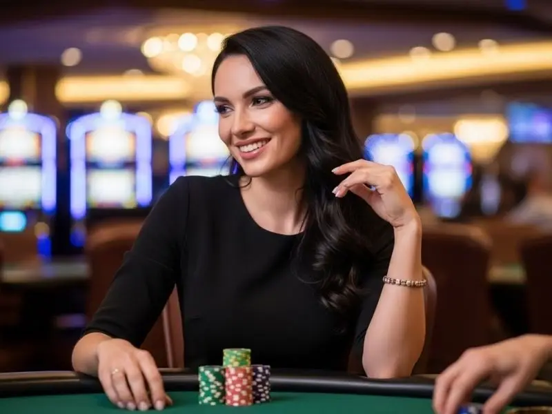 Guest enjoying a fun moment at the Thunderbird Resorts and Casinos Poro Point, smiling and having a great time