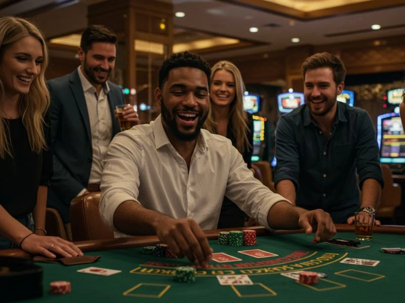 Happy circle of friends enjoys betting at 30 Jili Casino Login.