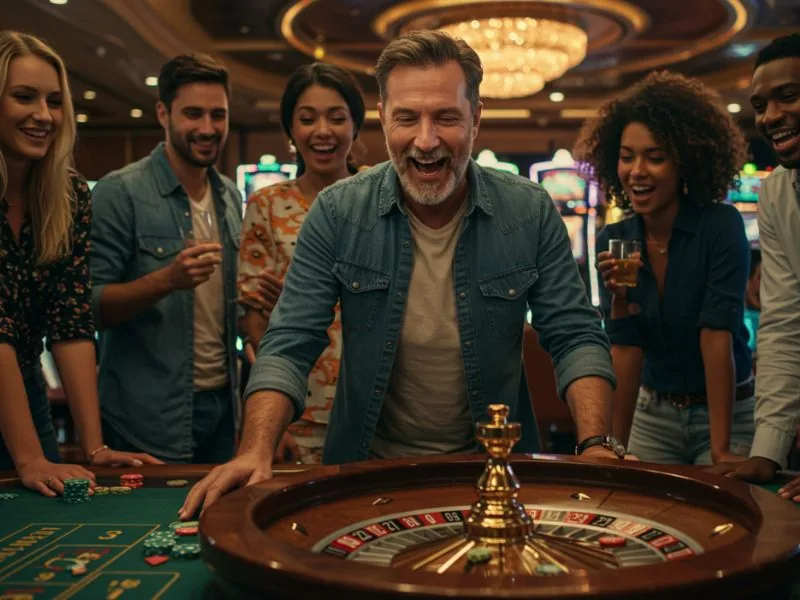 Happy siblings cheering for their dad’s win at 30 Jili Casino Login.