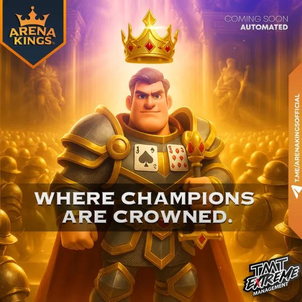 Players celebrate as champions are crowned on the official website of ArenaKings